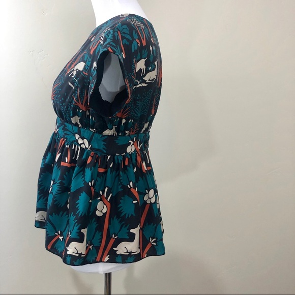 ❌SOLD❌Anna Sui For Anthropologie Fawn Silk Blouse - Picture 3 of 8